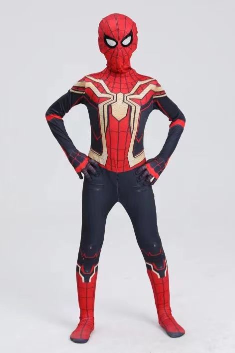 Spiderman Cosplay Costume Milk Silk One Piece Suit Golden without return 170