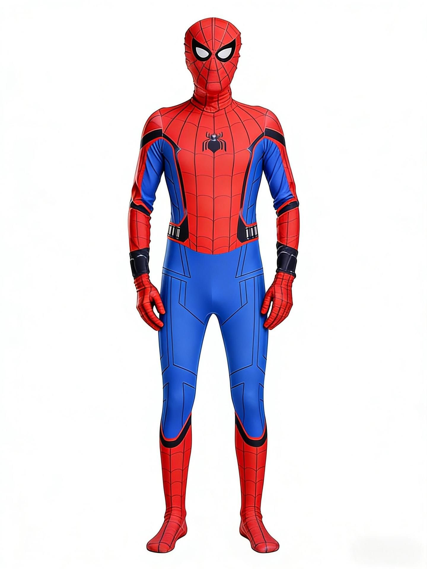 Spiderman Cosplay Costume Milk Silk One Piece Suit Hero Return + Headgear 160