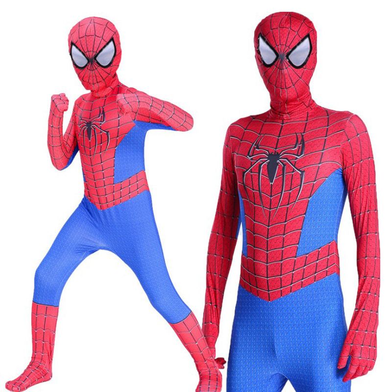 Spiderman Cosplay Costume Milk Silk One Piece Suit Extraordinary Red Red +