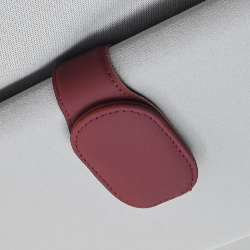 Panoz Car Sun Visor Glasses Clip Card Holder Wine red — image 1