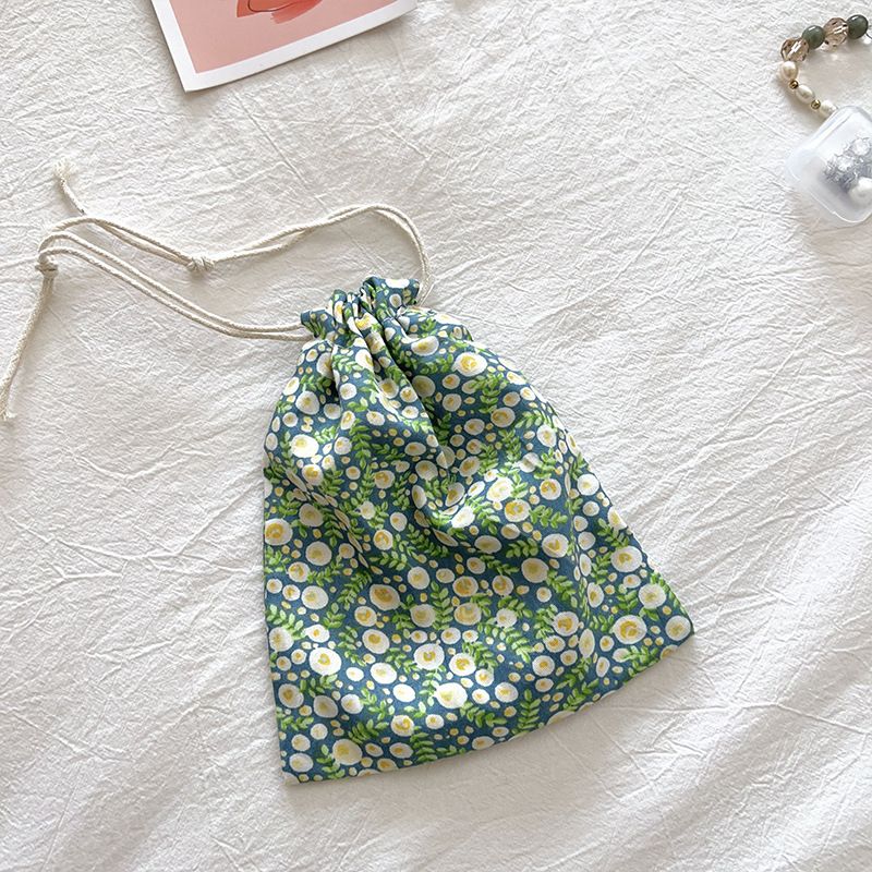 Dear Cotton Travel Storage Bag BYBY-198 Green background bubble flower-cotton