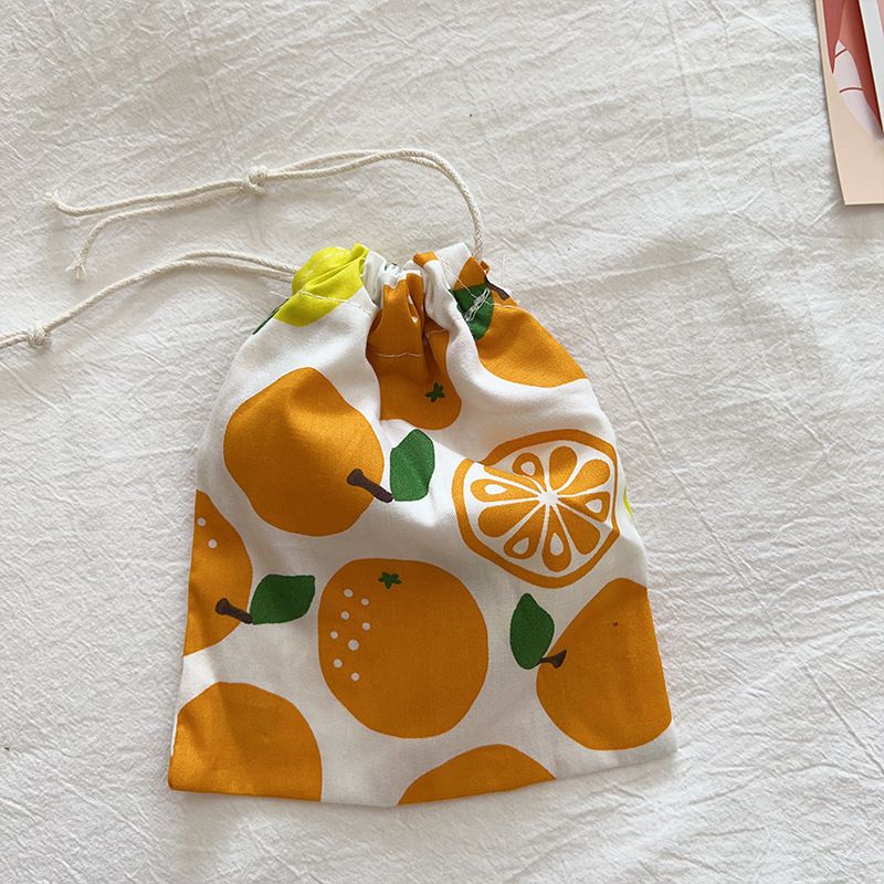 Travel Storage Cotton Bag Drawstring Multi-Purpose. Big Ugly orange-cotton
