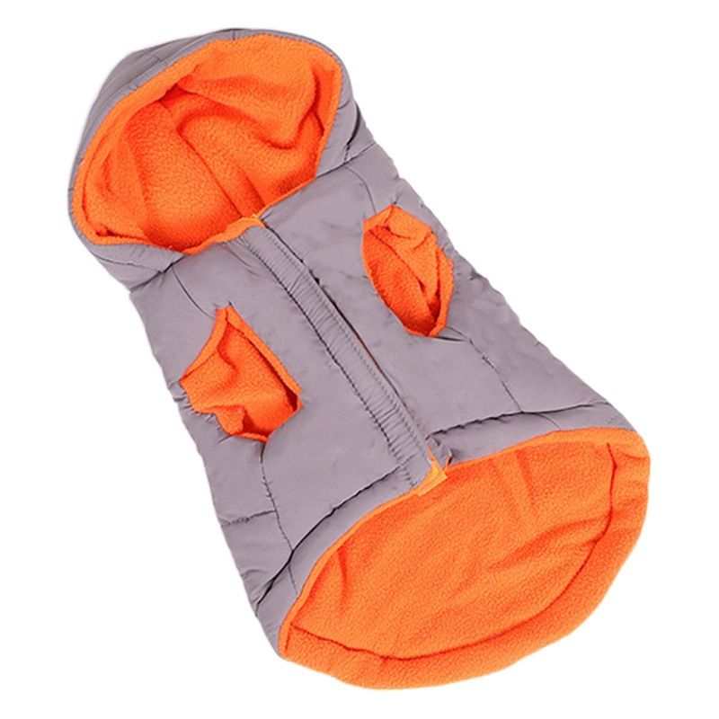 Dog Vest Cotton Winter Warm Waterproof Pet Clothing Gray S view 2
