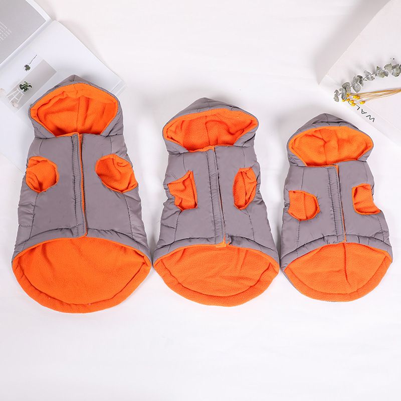 Dog Vest Cotton Winter Warm Waterproof Pet Clothing Gray S view 5