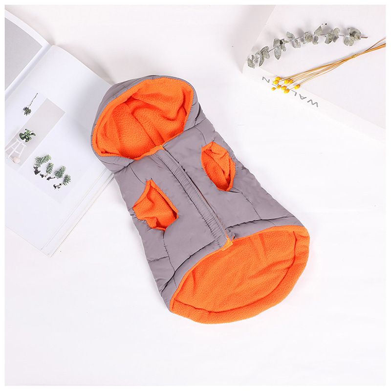 Dog Vest Cotton Winter Warm Waterproof Pet Clothing Gray L view 7