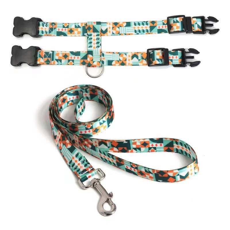 Adjustable Nylon Pet Harness Cat Dog Leash Orange S view 6