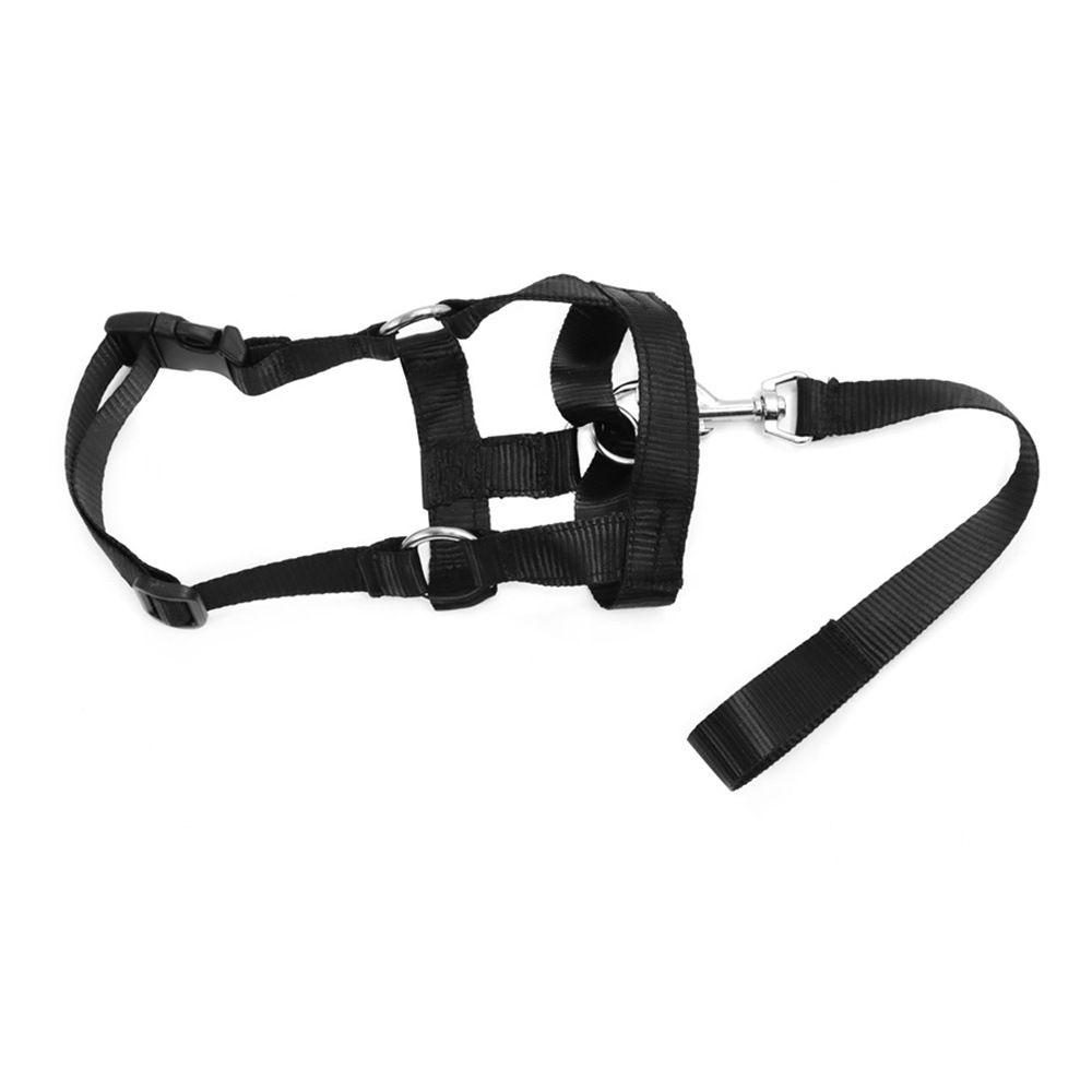 EXMOOR Nylon Dog Muzzle Adjustable Anti Bite. Black-ordinary view 3