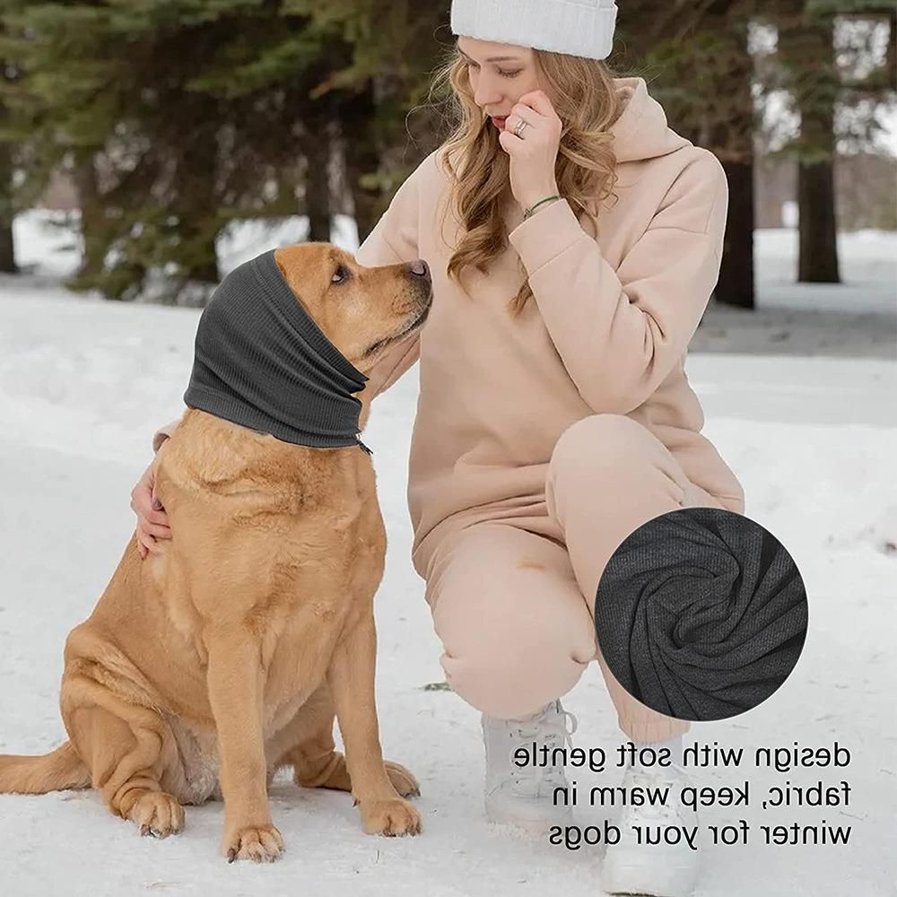 Pet Dog Ear Muffs Anti Noise Soft Winter Warm Grey Code L view 5