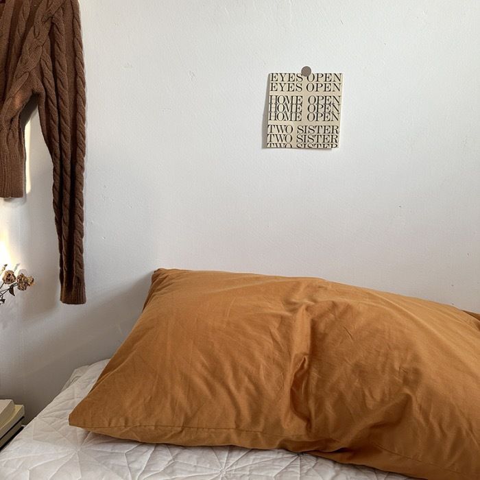 Pure Cotton Pillowcase 48x74cm Khaki Orange L 48*74 single pillowcase