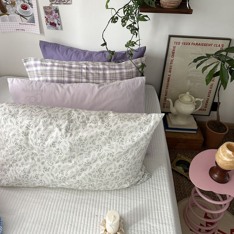 Pure Cotton Pillowcase 48x74cm Beige L 48*74 single pillowcase view 4