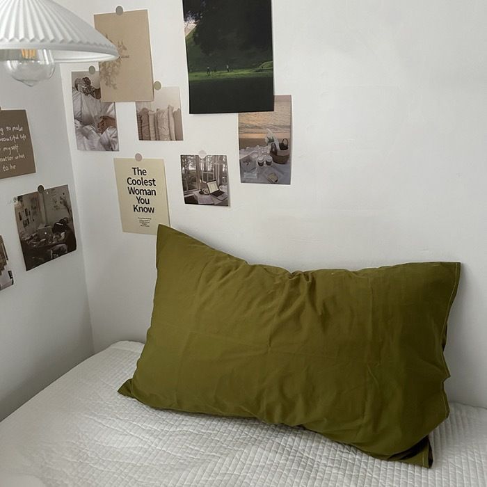 Pure Cotton Pillowcase 48x74cm Olive green L 48*74 pillowcase 1 pair