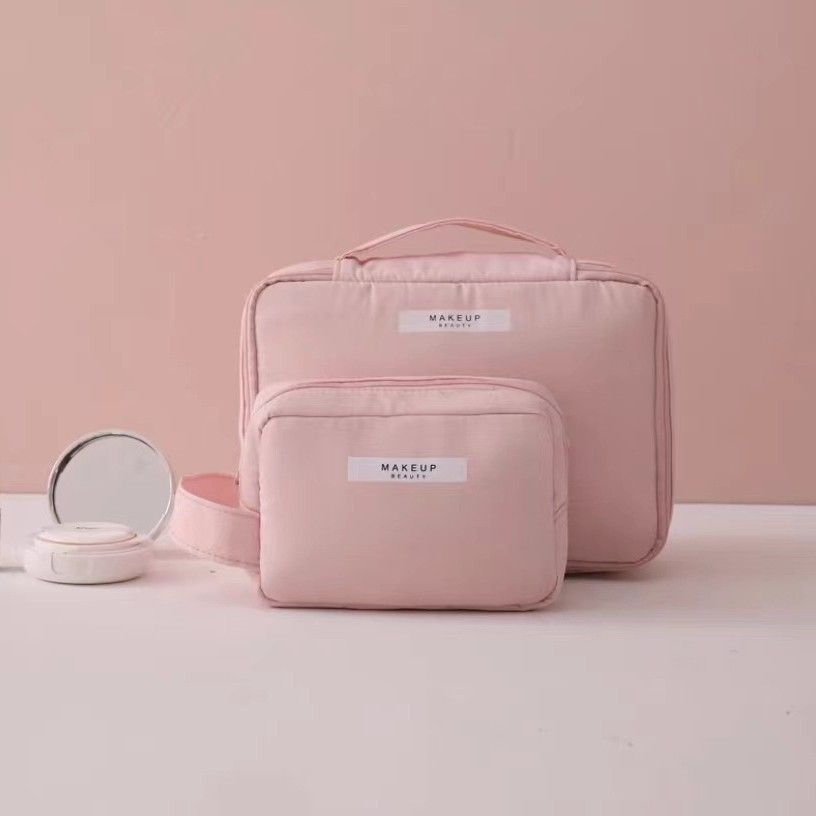 Travel Cosmetic Bag Large Capacity Multipurpose Pink Large size