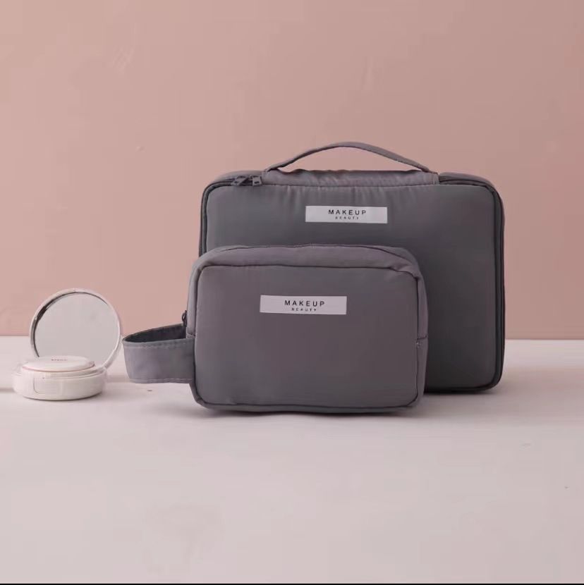 Travel Cosmetic Bag Large Capacity Multipurpose Gray Large size