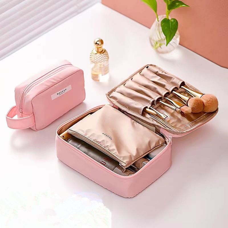 Travel Cosmetic Bag Large Capacity Multipurpose Gray Large size view 4