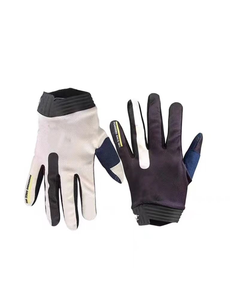 LOHAS FOX Bicycle Gloves Nylon Breathable Anti Skid blue and white XL