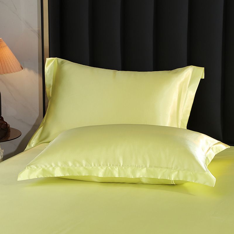 Simulation Silk Pillowcase 48x74cm Polyester Charm Yellow 48x74cm [pair]