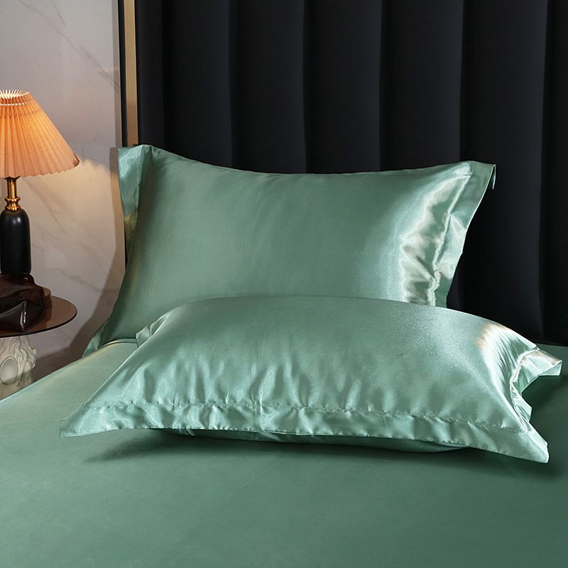 Simulation Silk Pillowcase 48x74cm Polyester Matcha green 48x74cm [pair]