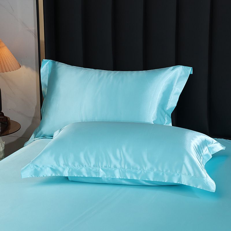 Simulation Silk Pillowcase 48x74cm Polyester Sky Blue 48x74cm [pair]