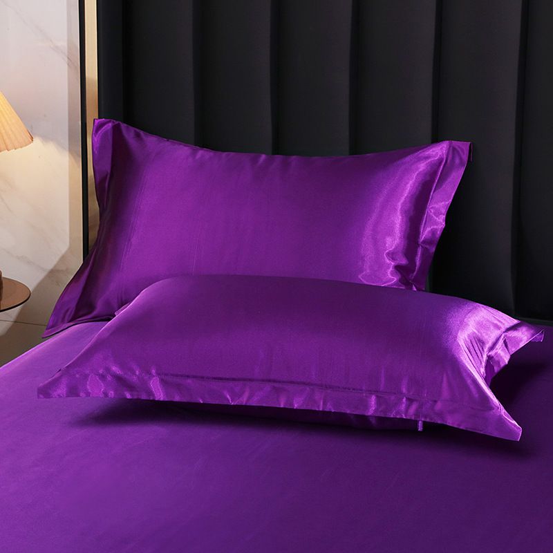 Simulation Silk Pillowcase 48x74cm Polyester Warm purple 48x74cm [pair]
