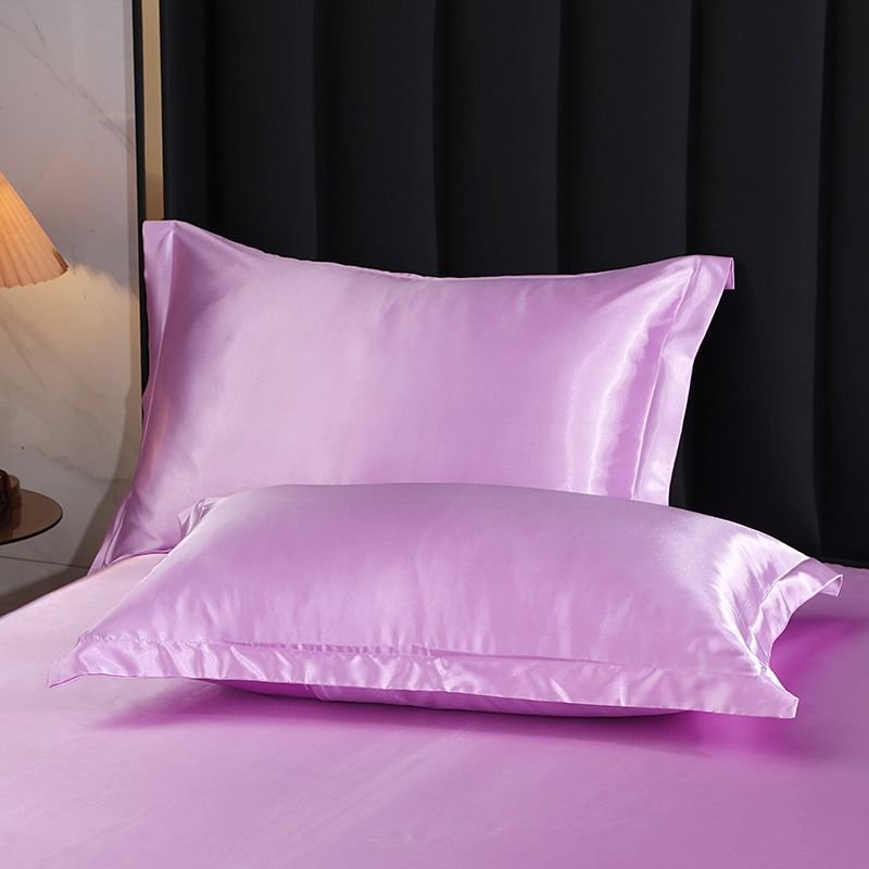 Simulation Silk Pillowcase 48x74cm Polyester Snow cyan 48x74cm [pair]