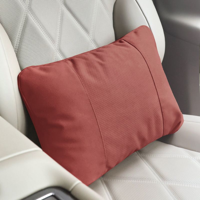 Car Neck Pillow Suede Perforated Universal Perforated volcanic red waist — image 1