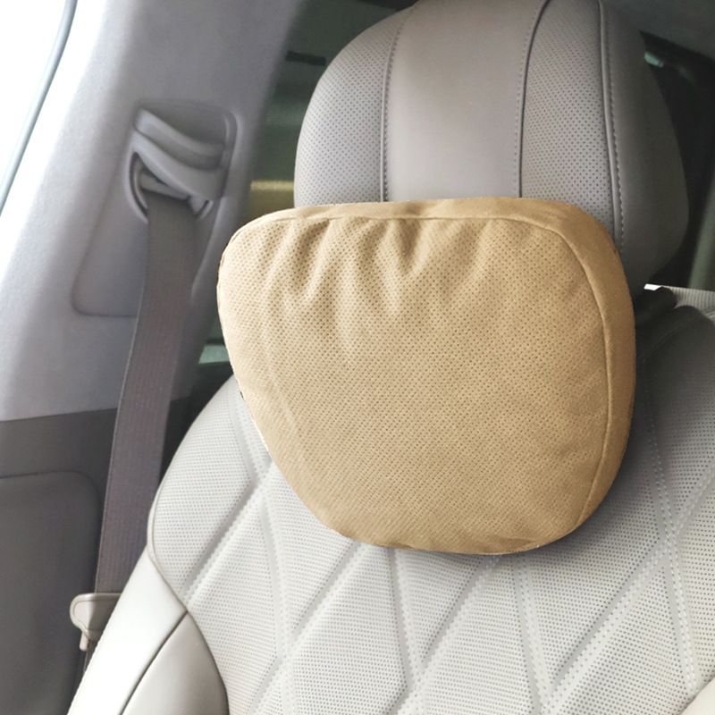 Car Neck Pillow Suede Perforated Universal Perforated saddle brown neck pillow — image 1