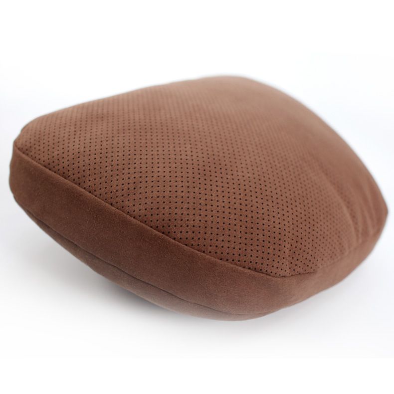 Car Neck Pillow Suede Perforated Universal Perforated saddle brown neck pillow view 3