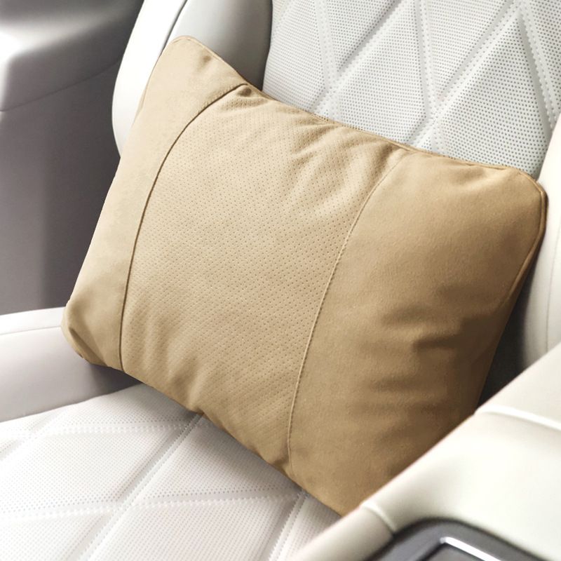 Car Neck Pillow Suede Perforated Universal Perforated saddle brown waist — image 1