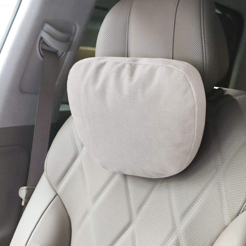 Car Neck Pillow Suede Perforated Universal Perforated creamy-white neck pillow — image 1