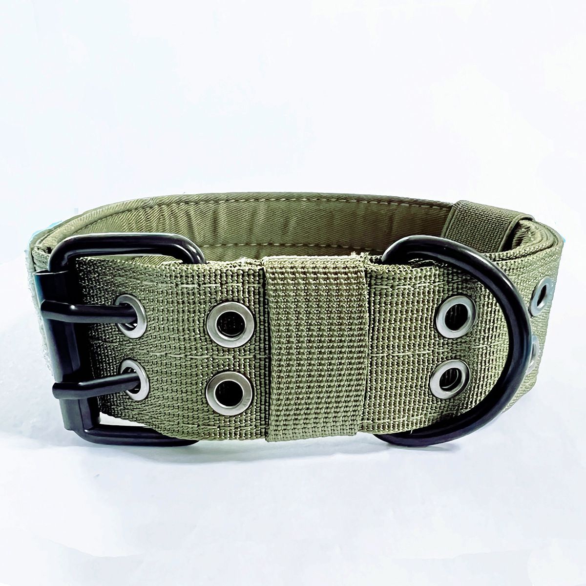 Nylon Dog Collar Training Buckle 3.8cm Buckle Military Green M code (36-48cm) — image 1