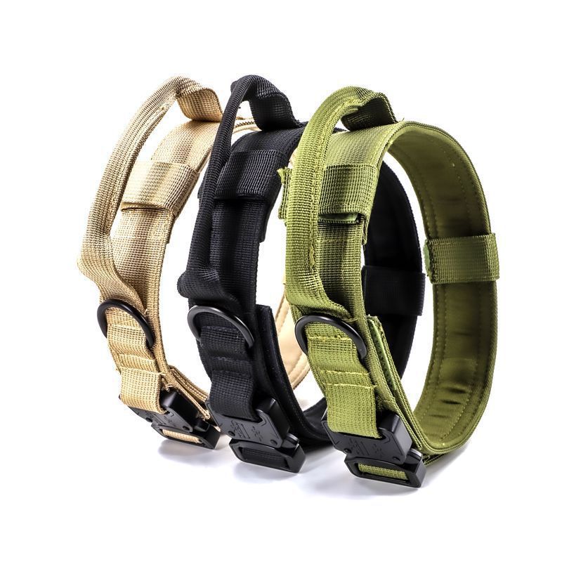 Nylon Dog Collar Training Buckle 3.8cm Buckle Military Green M code (36-48cm) view 3