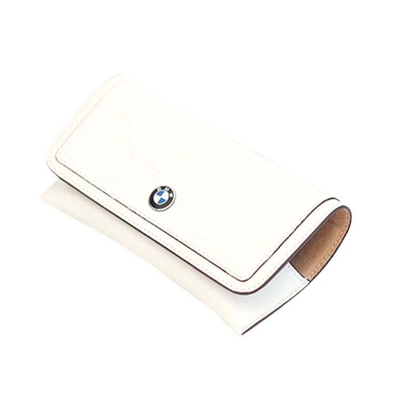 Genuine Leather Car Glasses Clip Sun Visor Holder Black (car logo optional) view 6