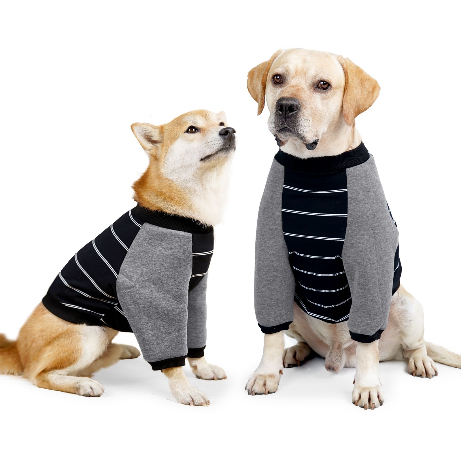 Cotton Dog Elbow Protection Clothing DOTON Family Black stripes XL bust 68-80 — image 1
