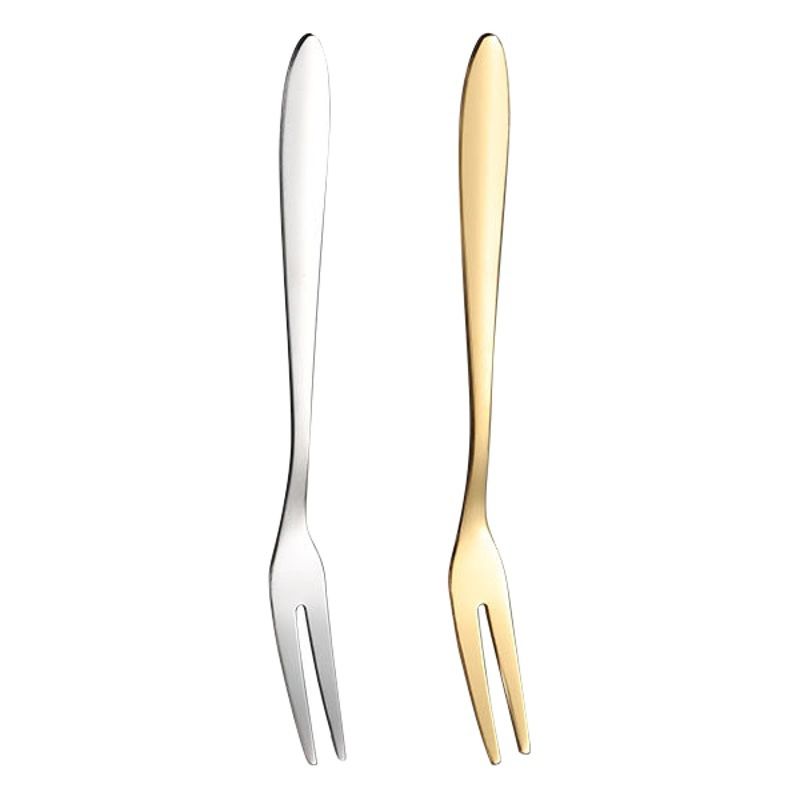 Sanrui Stainless Steel Two Prong Fruit Fork 410-Water Throw-Gold