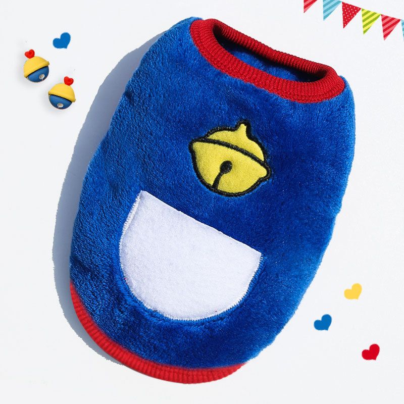 Shine Cute Puppy Dog Vest Coral Velvet Pet Clothing Milk dog dark blue Yellow — image 1