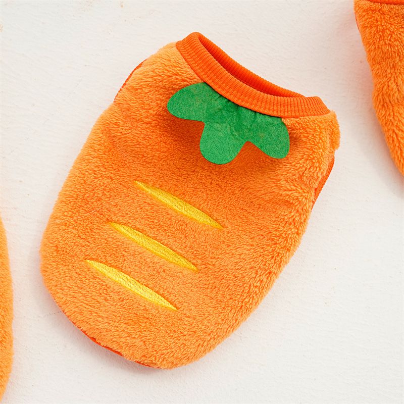 Shine Cute Puppy Dog Vest Coral Velvet Pet Clothing Milk Dog Orange Carrot L — image 1