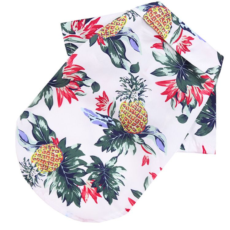 Pet Shirt Shine Polyester Small Medium White pineapple shirt L (bust 45CM — image 1