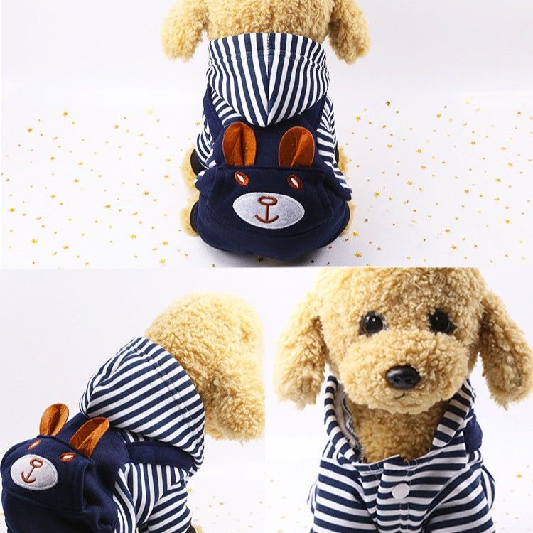 Shine Pet Dog Cat Fleece Sweatshirt Autumn Winter Four Leg Pocket Embroidered view 5