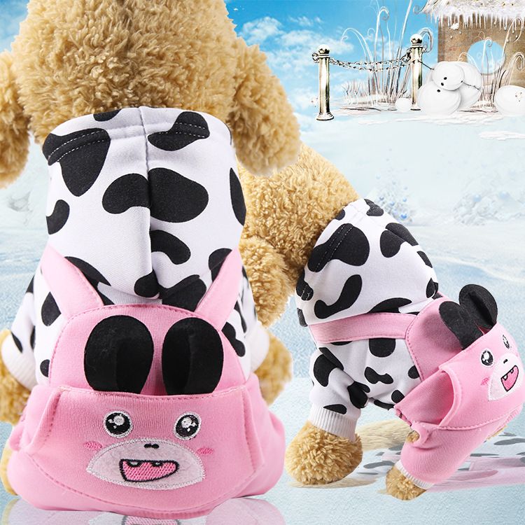 Shine Pet Dog Cat Fleece Sweatshirt Autumn Winter Hoodless legs solid color view 3