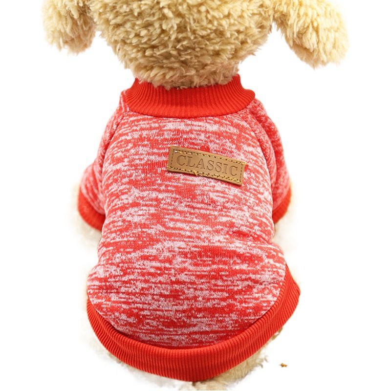 Pet Sweatshirt Polyester Cotton Winter Cat Dog Classic Sweat khaki S (back view 2