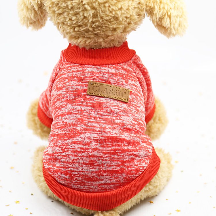 Pet Sweatshirt Polyester Cotton Winter Cat Dog Classic Sweat khaki S (back view 5
