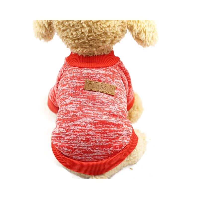 Pet Sweatshirt Polyester Cotton Winter Cat Dog Classic Sweat khaki S (back view 6