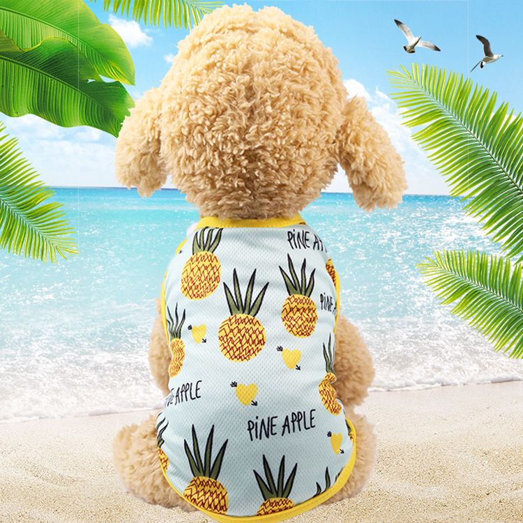 Dog Cat Vest Skirt Striped Mesh Summer Vest-Pineapple L (bust 45CM recommended — image 1