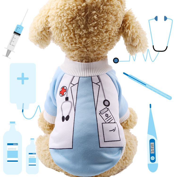 Cotton Pet Dog Cat Hoodless Two Leg Sweatshirt Shine Hoodless two-leg uniform — image 1