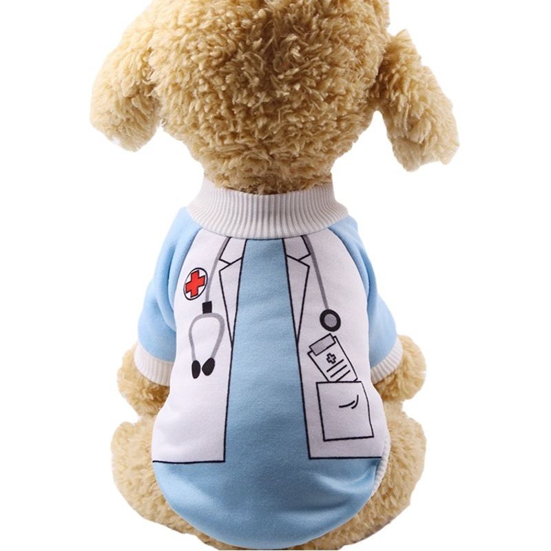 Cotton Pet Dog Cat Hoodless Two Leg Sweatshirt Shine Hoodless two-leg uniform view 2