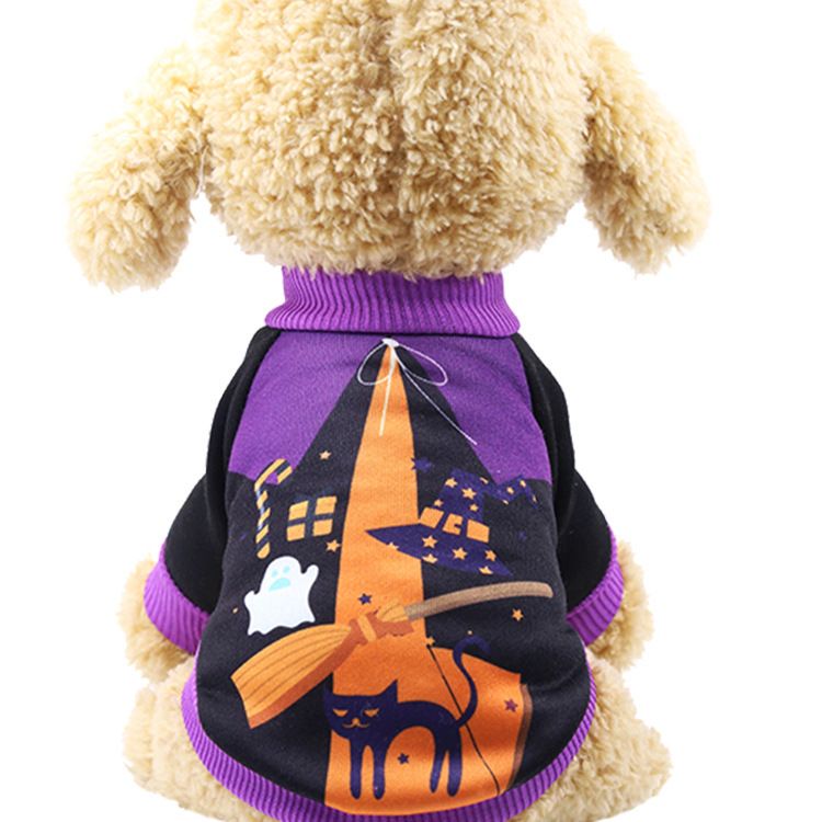 Cotton Pet Dog Cat Hoodless Two Leg Sweatshirt Shine Hoodless two-legged black — image 1