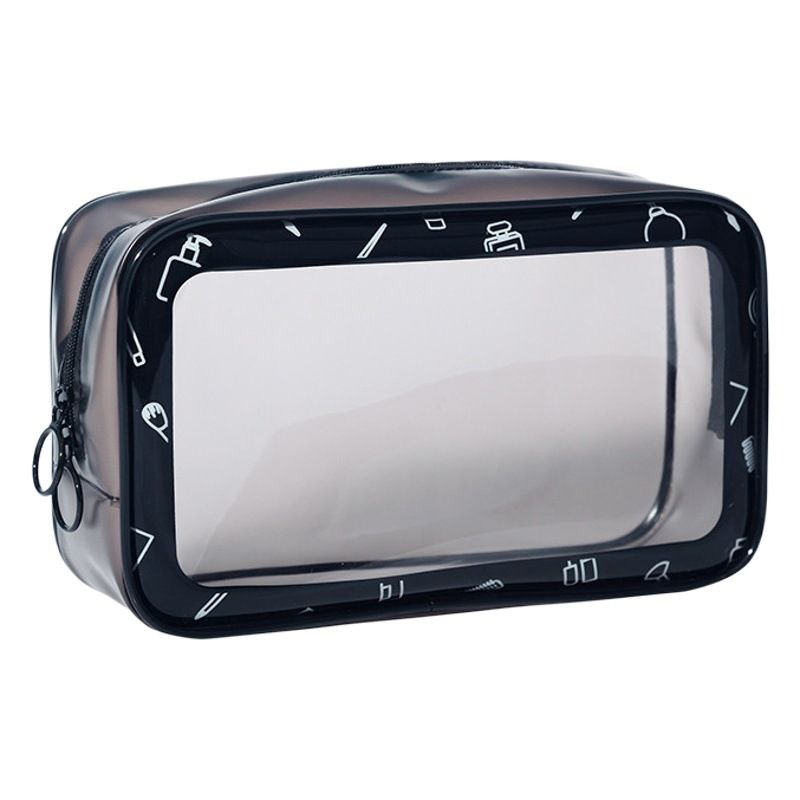 PVC Double Layer Cosmetic Bag Travel Storage Bag BG0004 White 22*13*6.5cm view 2