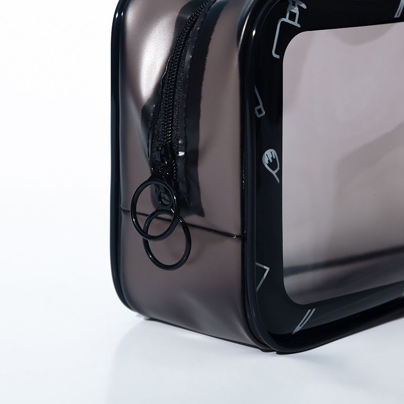 PVC Double Layer Cosmetic Bag Travel Storage Bag BG0004 White 22*13*6.5cm view 3