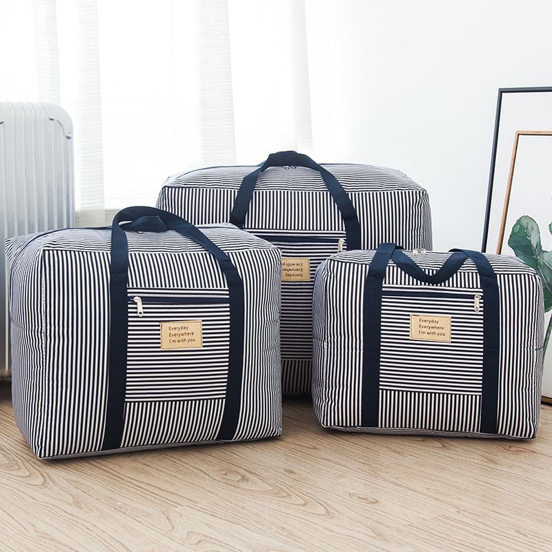 Travel Storage Bag Oxford Cube Waterproof Dark blue stripes Large 48X38X24cm view 4