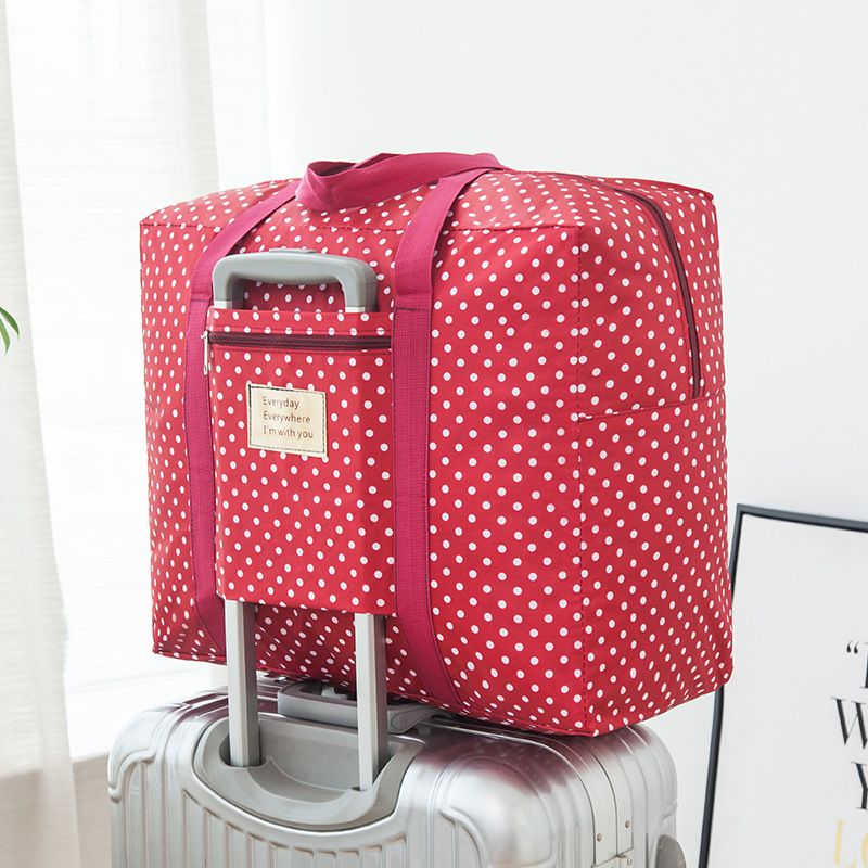 Travel Storage Bag Oxford Cube Waterproof Rose Red Dot Large 48X38X24cm